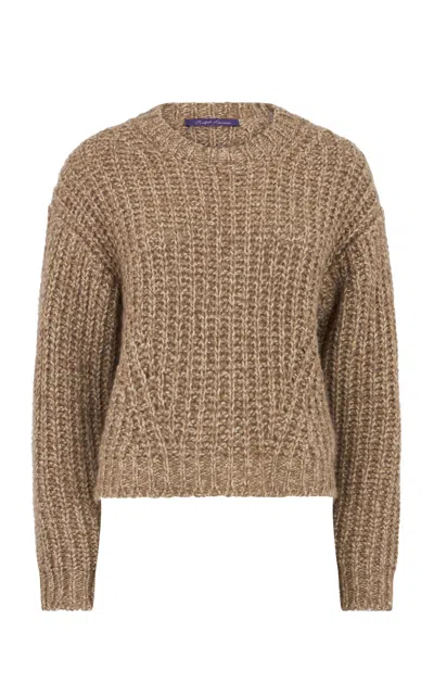 Ralph Lauren Knit Cashmere-silk Sweater In Taupe