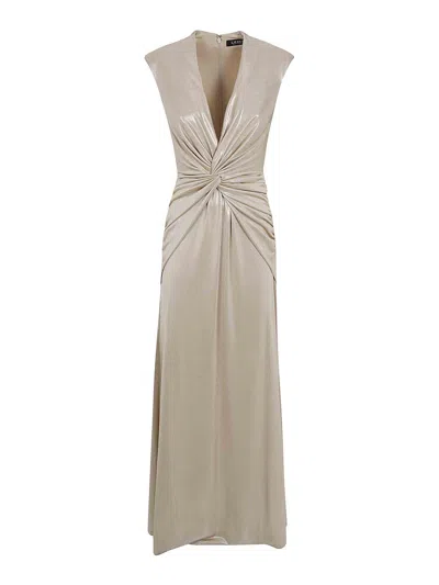 Ralph Lauren Knit Gown Dress In Nude & Neutrals