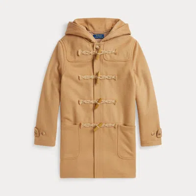 Ralph Lauren Kids' Knit Hooded Toggle Coat In Camel In Brown