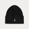 Ralph Lauren Knit Merino Wool Beanie In Black