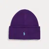 Polo Ralph Lauren Knit Merino Wool Beanie In Opulent Purple