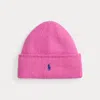 Ralph Lauren Knit Merino Wool Beanie In Pink