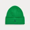 Polo Ralph Lauren Knit Merino Wool Beanie In Preppy Green