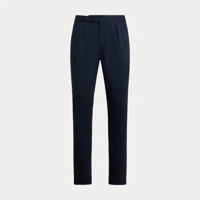 Ralph Lauren Tech Knit Pleated Trousers In Blue