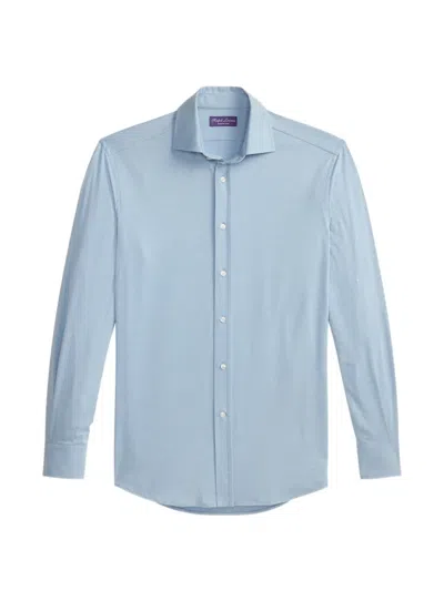 Ralph Lauren Knit Piqué Shirt In Blue