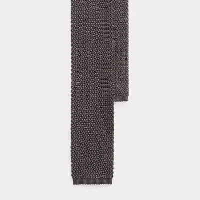 Ralph Lauren Knit Silk Tie In Dark Grey In Gray