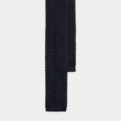 Ralph Lauren Knit Silk Tie In Dark Navy In Blue