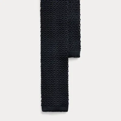 Polo Ralph Lauren Knit Silk Tie In Navy In Black