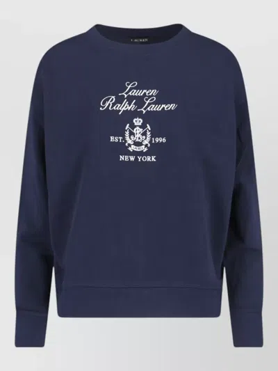 Ralph Lauren Knit Sweatshirt Crew Neck Long Sleeves In Blue