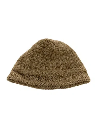Pre-owned Ralph Lauren Knit Winter Beanie In Gold