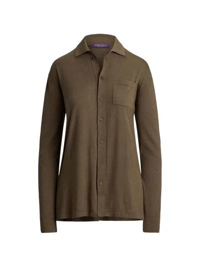 Ralph Lauren Knitted Chest-pocket Shirt In Green