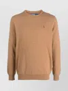 Ralph Lauren Knitted Crewneck Sweater Mélange Effect In Neutrals