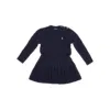Polo Ralph Lauren Knitted Mini Dress With Logo Embroidery Kids In Blue