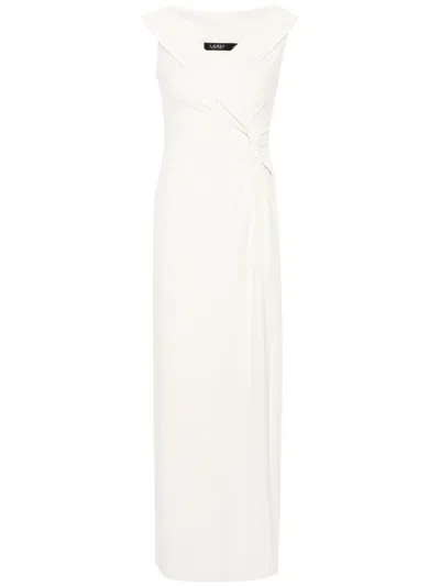 Ralph Lauren Knot-detailed Cady Maxi Dress In Neutrals