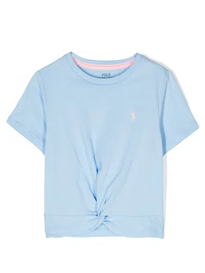 Ralph Lauren Kids' Knot Detailing T-shirt In Blue