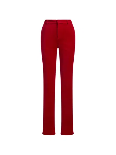 Ralph Lauren Korette Velvet Trousers In Red