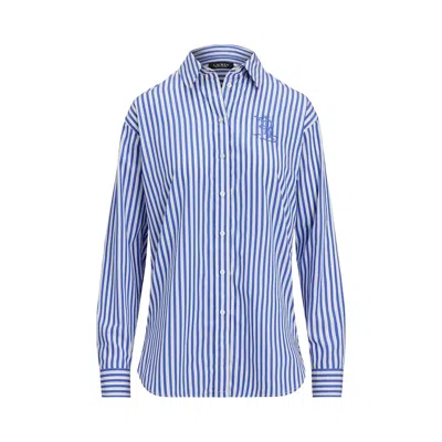 Ralph Lauren Kotta Long Sleeve Button Front Shirt In Blue White