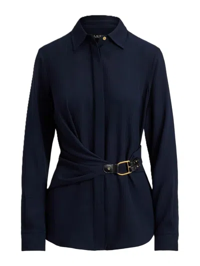 Ralph Lauren Kreshay-long Sleeve-blouse-triple Ggt-r In Blue