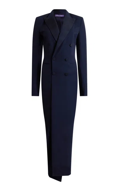 Ralph Lauren Kristian Tailored Wool Maxi Dress In Blue