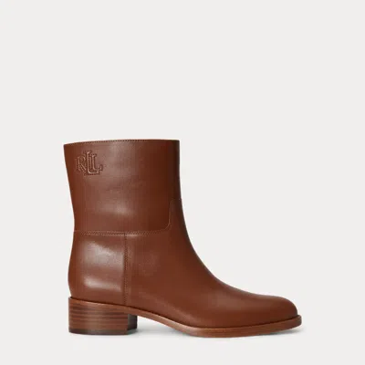 Ralph Lauren Kyle Calfskin Bootie In Lauren Tan