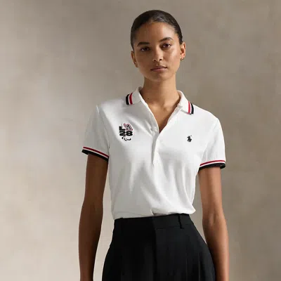 Polo Ralph Lauren La28 Paralympic Mesh Polo Shirt In White