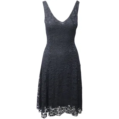 Ralph Lauren Lace A-line Dress In Black Polyester