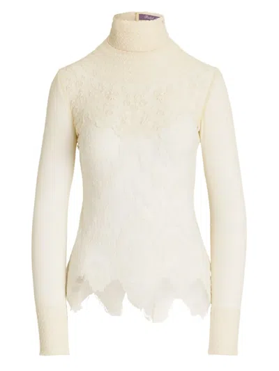 Ralph Lauren Delilah Embellished Top In Lux Cream