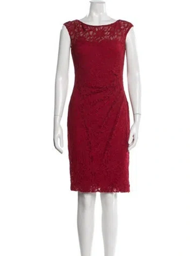 Pre-owned Ralph Lauren Lace Pattern Knee-length Dress In Red