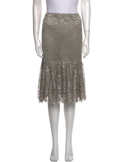 Pre-owned Ralph Lauren Lace Pattern Knee-length Skirt In Gray