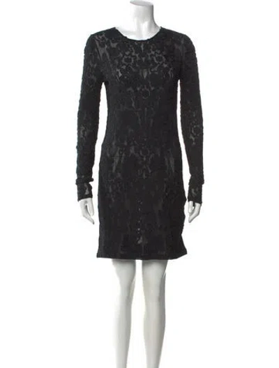 Pre-owned Ralph Lauren Lace Pattern Mini Dress In Black
