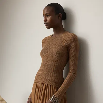 Ralph Lauren Lace Pointelle Raglan-sleeve Sweater