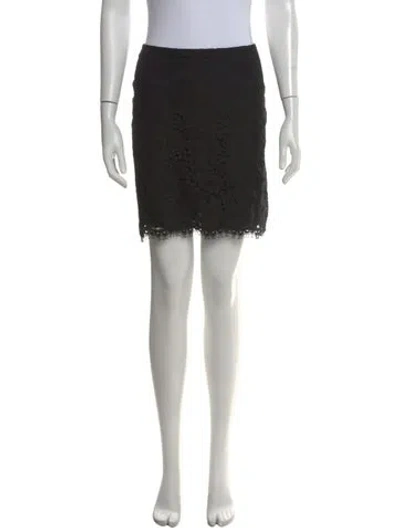 Pre-owned Ralph Lauren Lace Trim Embellishment Mini Skirt In Black