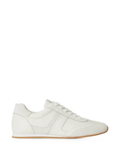 Ralph Lauren Lace-up Leather Sneakers In White