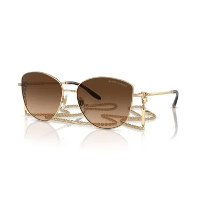 Ralph Lauren Ladies' Sunglasses  The Vivienne Rl 7079 Gbby2 In Gold