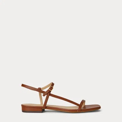 Ralph Lauren Lainee Nappa Leather Sandal In Lauren Tan In Brown