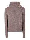 Ralph Lauren Buckle Halterneck Sweater In Brown