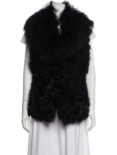 Pre-owned Ralph Lauren Lamb Fur Fur Jacket In Black