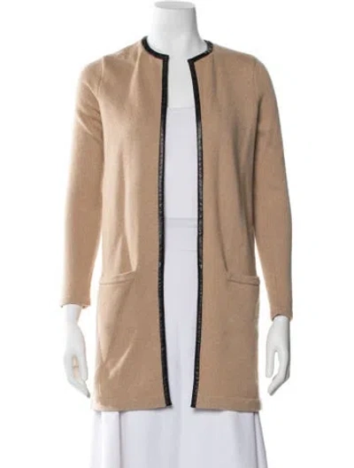 Pre-owned Ralph Lauren Lamb Leather Crew Neck Sweater In Brown