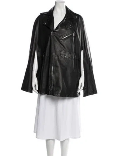 Pre-owned Ralph Lauren Lamb Leather Jacket In Black