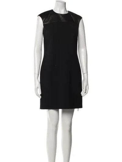 Pre-owned Ralph Lauren Lamb Leather Knee-length Dress In Black