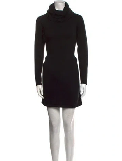 Pre-owned Ralph Lauren Lamb Leather Mini Dress In Black