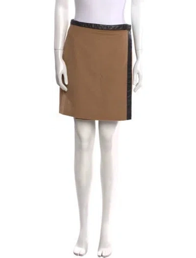 Pre-owned Ralph Lauren Lamb Leather Mini Skirt In Brown