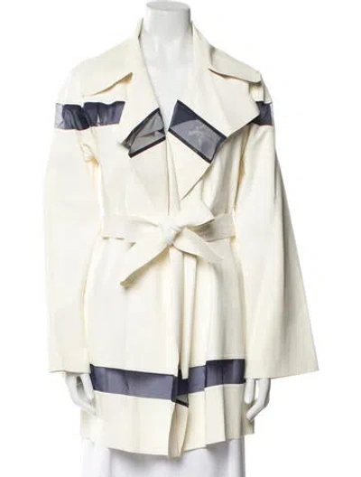 Pre-owned Ralph Lauren Lamb Leather Printed Coat In Neutral