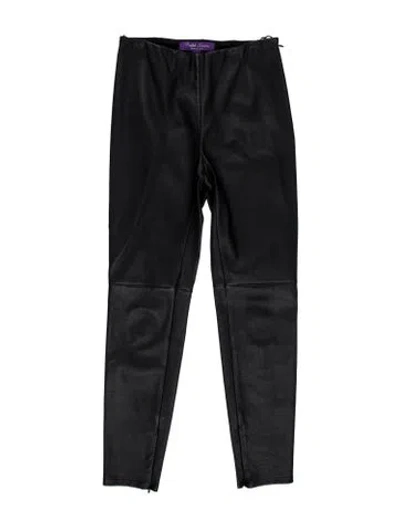 Pre-owned Ralph Lauren Lamb Leather Skinny Leg Pants In Black