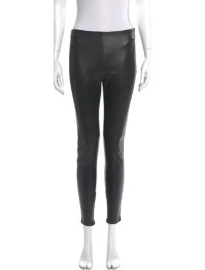 Pre-owned Ralph Lauren Lamb Leather Skinny Leg Pants In Gray