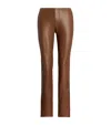 Ralph Lauren Bejamen Soft Leather Pants In Brown