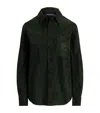 Ralph Lauren Lamb Suede Shirt In Green