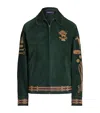 Ralph Lauren Jessa Equestrian-motif Suede Jacket In Green