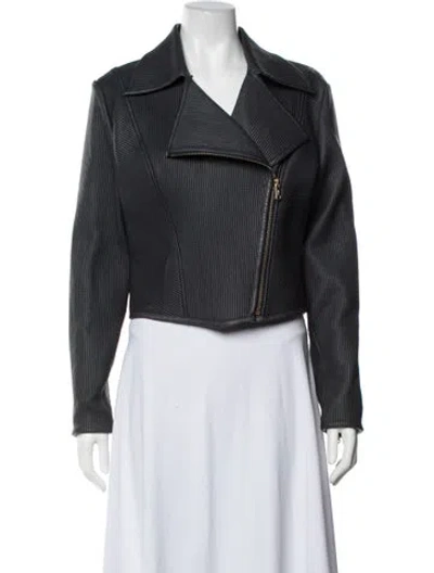 Pre-owned Ralph Lauren Lambskin Biker Jacket In Black