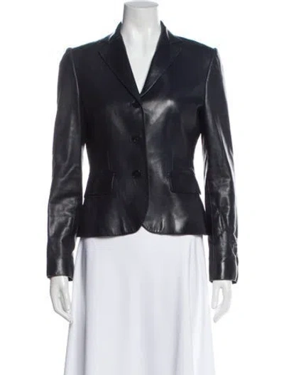 Pre-owned Ralph Lauren Lambskin Blazer In Blue